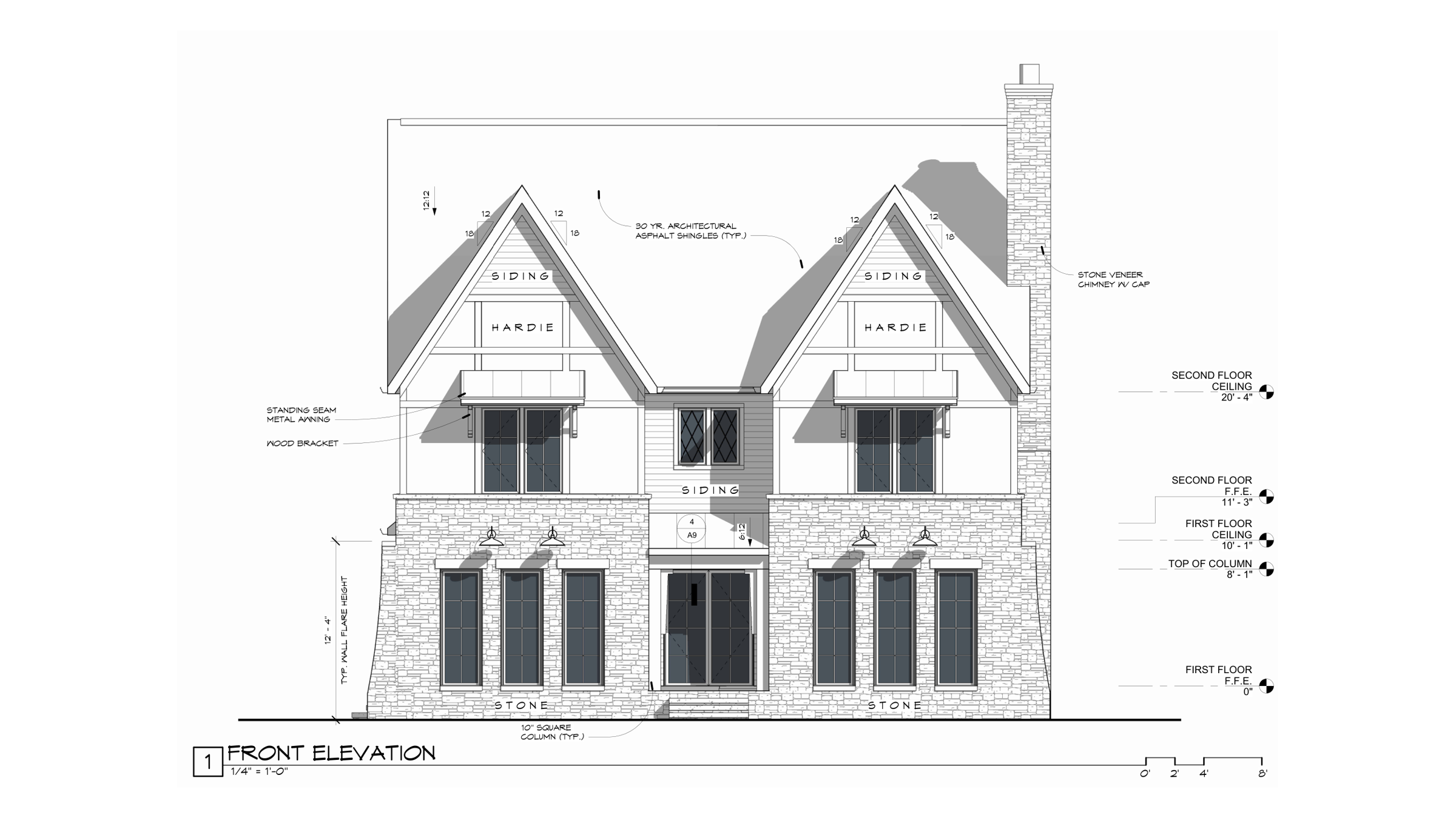 Magnolia B house plan front elevation