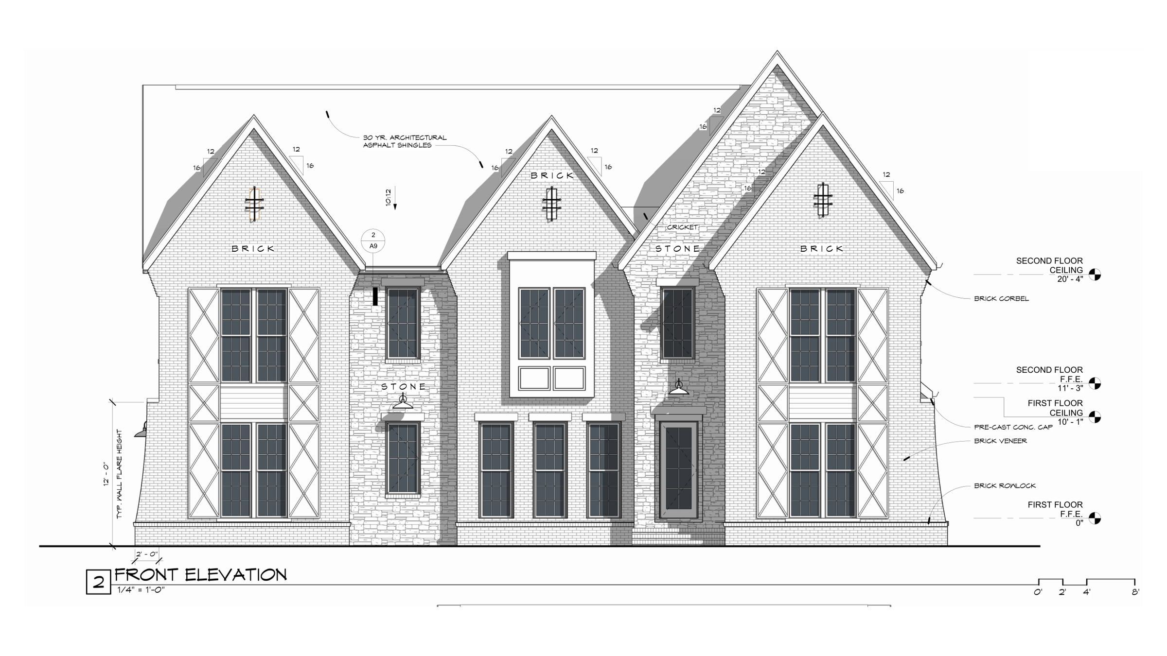 Spruce C house plan front elevation