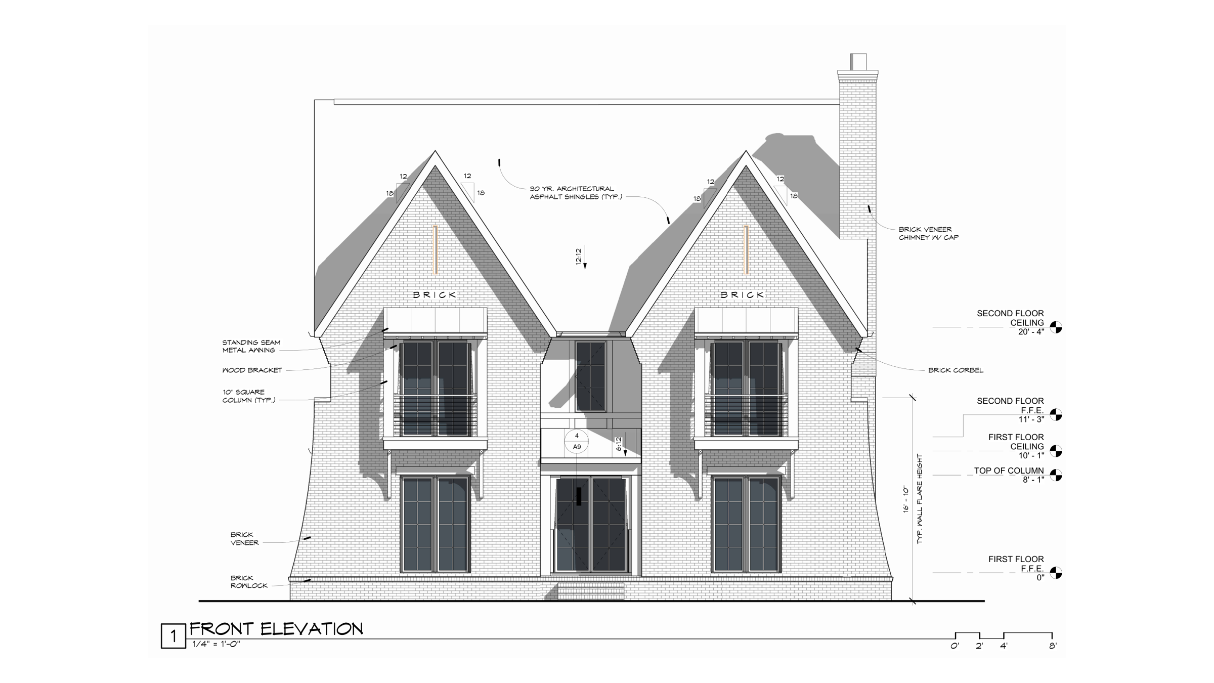 Magnolia C house plan front elevation